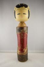 Grote Kokeshi van Takahashi Tatsuro in originele verpakking., Antiek en Kunst