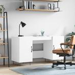 vidaXL Bureau 140x50x75 cm bewerkt hout wit, Verzenden, Nieuw
