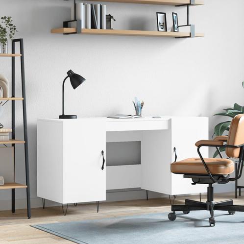 vidaXL Bureau 140x50x75 cm bewerkt hout wit, Huis en Inrichting, Bureaus, Nieuw, Verzenden