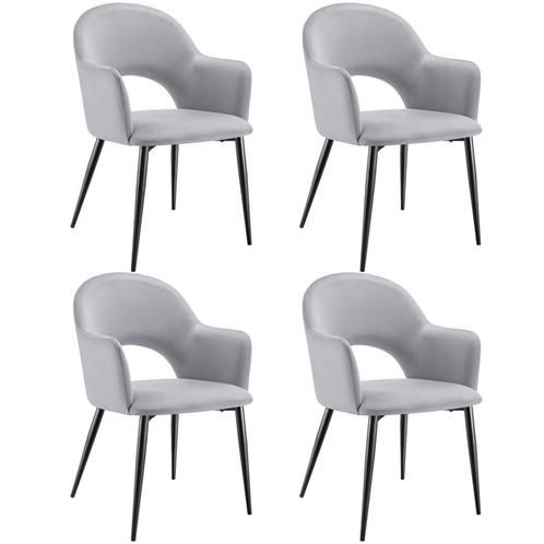 Eetkamerstoel Sachel, fluweellook, gestoffeerd, 120 kg - lic, Huis en Inrichting, Stoelen, Verzenden