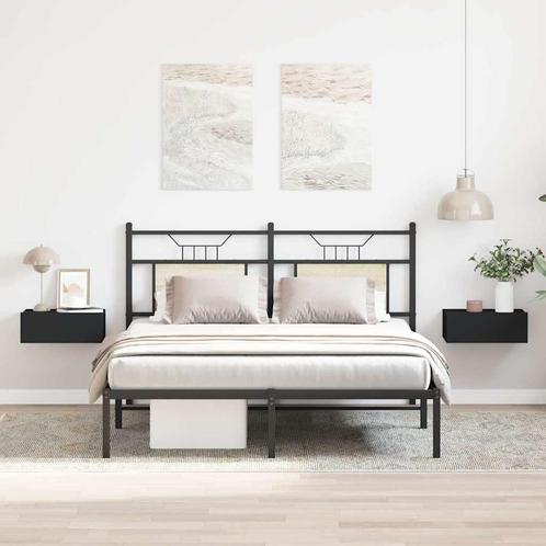 vidaXL Nachtkastje zwevend 40x30x15 cm bewerkt hout zwart, Huis en Inrichting, Slaapkamer | Nachtkastjes, Nieuw, Minder dan 45 cm