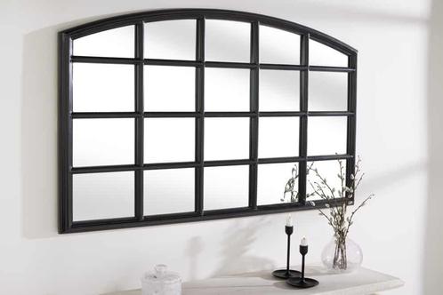 Moderne wandspiegel PARIS 120cm zwarte raamspiegel rond, Huis en Inrichting, Woonaccessoires | Spiegels, Ophalen of Verzenden
