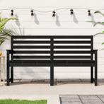 vidaXL Tuinbank 159,5x48x91,5 cm massief grenenhout zwart, Tuin en Terras, Tuinbanken, Verzenden, Nieuw