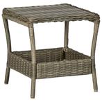 vidaXL Tuintafel 45x45x46,5 cm poly rattan bruin, Verzenden, Nieuw