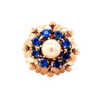 Roségouden entourage ring met parel en spinel 14 krt, Ophalen of Verzenden, Nieuw