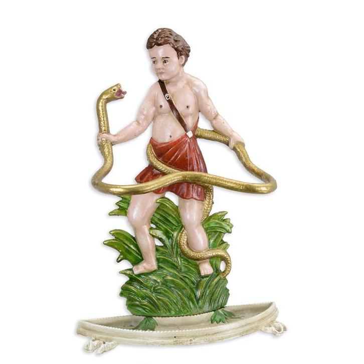 Gietijzeren hercules en slang paraplubak (Interieur), Antiek en Kunst, Kunst | Beelden en Houtsnijwerken, Verzenden