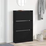 vidaXL Schoenenkast Zwart Eiken 80x21x125,5 cm Bewerkt Hout, Huis en Inrichting, Verzenden, Nieuw