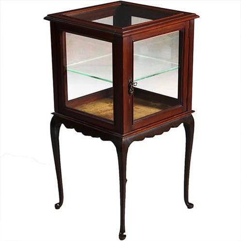 Vierkante vitrinetafel ca 1890 in mahonie Engeland No883020, Antiek en Kunst, Antiek | Meubels | Tafels, Ophalen of Verzenden