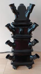 Vaas - Keramiek - Tulpenvaas zwart 4 lagen