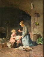 Carl Haag (1820-1915) - Enfant goutant le potage