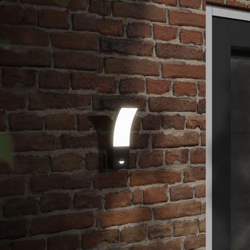 vidaXL Buitenwandlampen 2 st LED met sensors gegoten, Tuin en Terras, Buitenverlichting, Nieuw, Verzenden