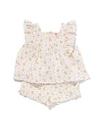 HEMA Baby kledingset tuniek en short mousseline bloemen, Nieuw, Verzenden