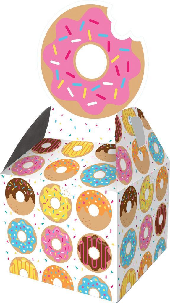 Donut Uitdeelbox 23cm 8st, Hobby en Vrije tijd, Feestartikelen, Nieuw, Verzenden