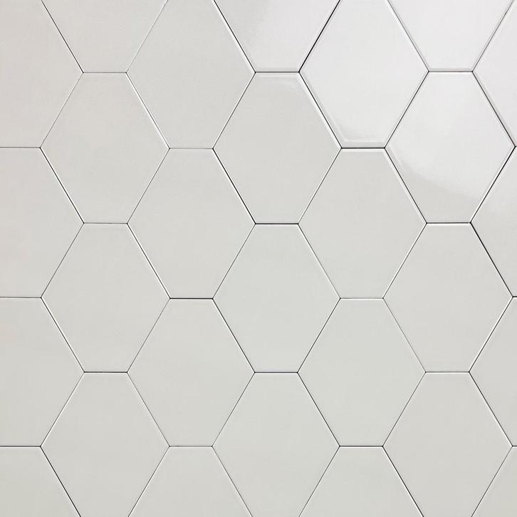 Wandtegel scale benzene hexagon 6-hoekig licht grijs, Doe-het-zelf en Verbouw, Tegels, Wandtegels, Nieuw, 10 m² of meer, Keramiek