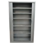 Roldeurkast Grijs 5 Legborden 120x43x198cm Gebruikt, Ophalen of Verzenden, Gebruikt