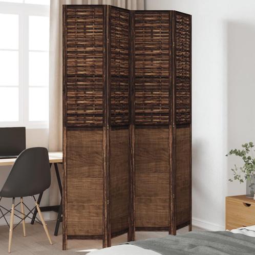 vidaXL Kamerscherm met 4 panelen massief paulowniahout, Huis en Inrichting, Woonaccessoires | Kamerschermen, Nieuw, Verzenden