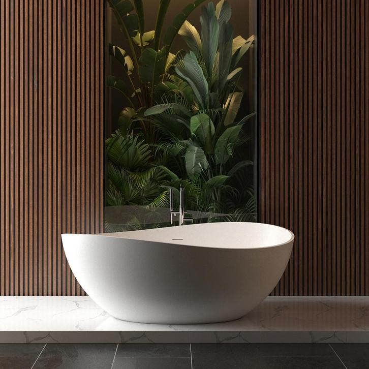 Wiesbaden Waive Vrijstaand Ligbad - 160x95cm - Solid Surface, Doe-het-zelf en Verbouw, Sanitair, Nieuw, Ophalen of Verzenden