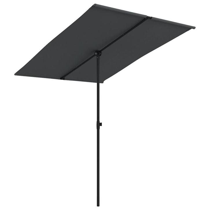 Zwarte Parasol 2x1.5m - Tweedekansje - Voor Balkon & Tuin, Tuin en Terras, Parasols, 1 tot 2 meter, Verstelbaar, Nieuw, Stokparasol