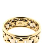 Bicolor gouden schakelring (witgoud, robuuste gouden ring), Sieraden, Tassen en Uiterlijk, Ringen, 18 tot 19, Gebruikt, Overige kleuren