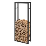 Stalen brandhout rek houtopslag 50x150x25 cm zwart, Tuin en Terras, Haardhout, Verzenden