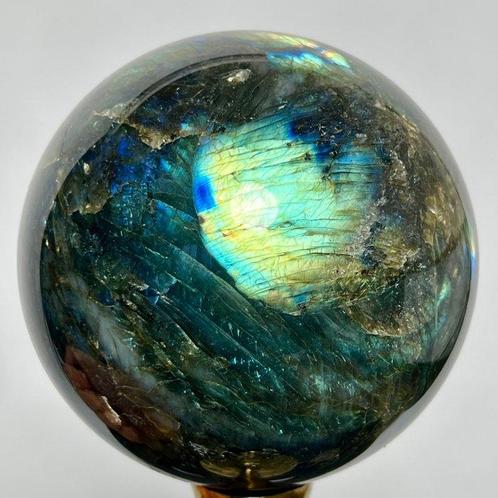 Fine good quality Labradorite Sphere Bol - Hoogte: 10.76 cm, Verzamelen, Mineralen en Fossielen
