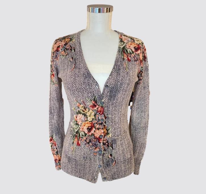 Gc Fontana – Wol/cashmere – Vest – Beige/donderblauw, Kleding | Dames, Jasjes, Kostuums en Pakken, Jasje, Beige, Maat 36 (S), Zo goed als nieuw