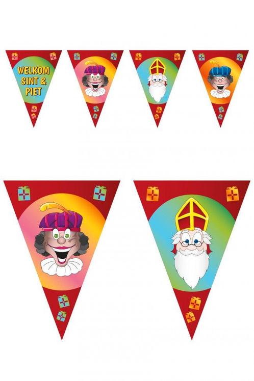Vlaggenlijn Welkom Sint en Piet Dubbelzijdig 10m, Diversen, Sinterklaas, Verzenden