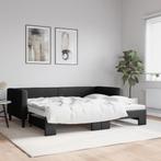 vidaXL Slaapbank met onderschuifbed 90x190 cm stof zwart, 90 cm, Eenpersoons, Verzenden, Zwart
