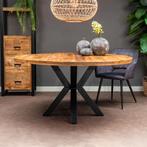 Mangohouten Eettafel Rond Tara 150 cm (5cm), Huis en Inrichting, Tafels | Eettafels, Verzenden, Rond, Nieuw, Industriële meubels
