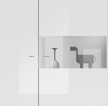 Benvenuto Design Bex Hoogglans Wit Opbergkast, Huis en Inrichting, Kasten | Wandmeubels, Ophalen of Verzenden