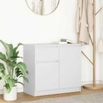 vidaXL Dressoir met lade 71x35x65 cm spaanplaat wit, Verzenden, Nieuw, 50 tot 100 cm, 25 tot 50 cm