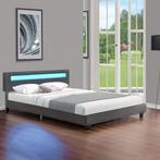 Gestoffeerd bed Paris - 180 x 200 cm - Donkergrijs - LED Ver, Huis en Inrichting, Slaapkamer | Bedden, Verzenden, Nieuw