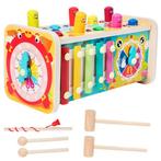 Houten motoriek Hamerspel kinderen speelgoed montessori box, Nieuw, Puzzelen, Verzenden