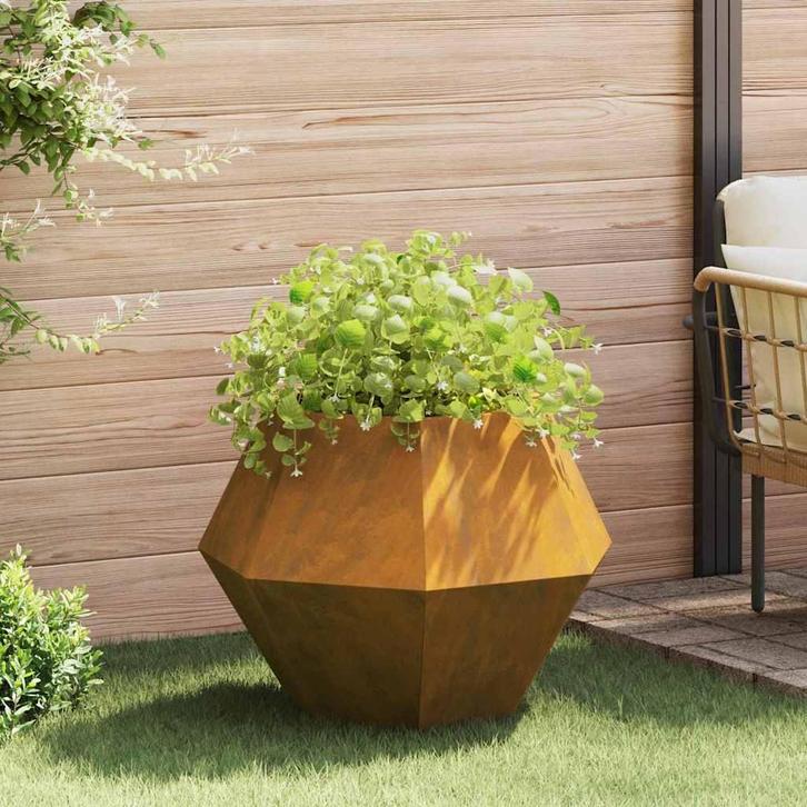 vidaXL Plantenbak Roestig 75 x 75 x 60 cm Cortenstaal, Tuin en Terras, Bloembakken en Plantenbakken, 60 tot 100 cm, Nieuw, Metaal