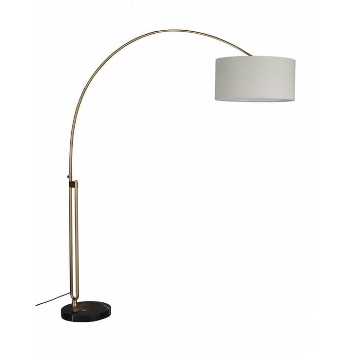 *WOONWINKEL* Dutchbone Archie Booglamp Goud Met Marmer, Huis en Inrichting, Lampen | Vloerlampen, Nieuw, Verzenden