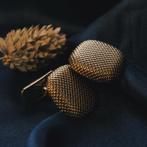 Gouden manchetknopen met patroon | Vintage, Sieraden, Tassen en Uiterlijk, Antieke sieraden, Ophalen of Verzenden, Goud