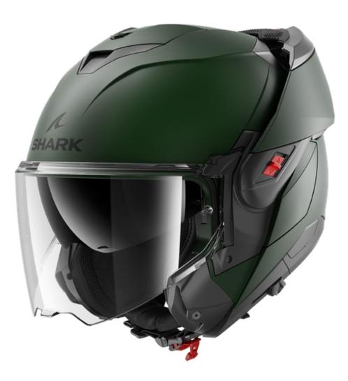 Shark OXO - Mat Groen, Motoren, Kleding | Motorhelmen, S, Shark, Systeemhelm, Verzenden