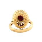 Gouden entourage ring met granaat 18 krt, Ophalen of Verzenden, Nieuw