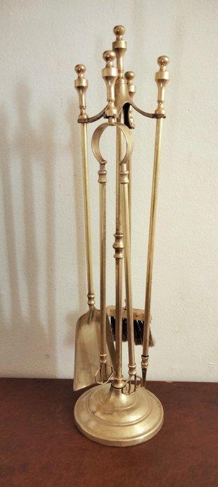 Openhaard accessoire (5) - Vorm ronde bronzen - Verguld, Antiek en Kunst, Curiosa en Brocante