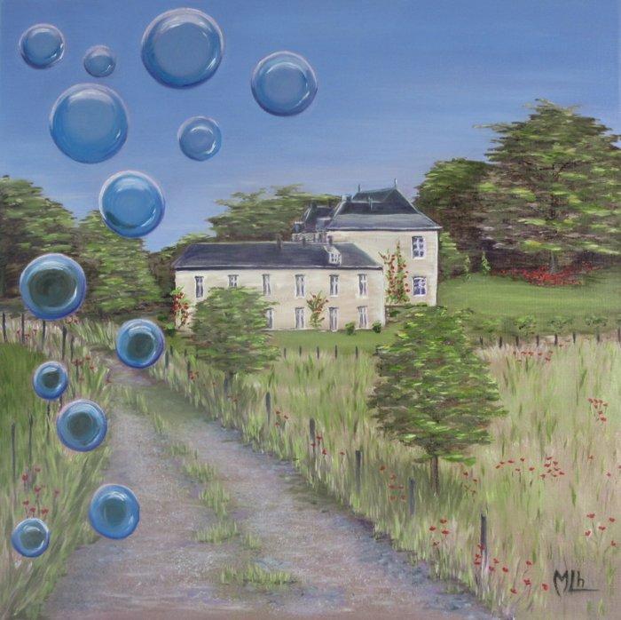 Michel Lheureux - Résidence de printemps, Antiek en Kunst, Kunst | Schilderijen | Modern