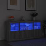 vidaXL Dressoir met LED-verlichting 142,5x37x67 cm grijs, Huis en Inrichting, Minder dan 50 cm, Verzenden, Nieuw, 25 tot 50 cm