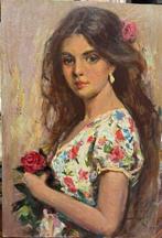 Italiaanse school (XX) - Donna con fiore