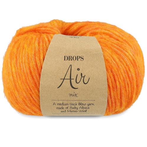 DROPS Air Mix - 38 electrisch oranje - Wol Garen, Hobby en Vrije tijd, Breien en Haken, Ophalen of Verzenden