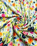 Viscose Lurex Bloemen Multicolor, Hobby en Vrije tijd, Stoffen en Lappen, Nieuw, Overige kleuren