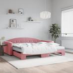 vidaXL Slaapbank onderschuifbed en matrassen 100x200 cm, 100 cm, Eenpersoons, Verzenden, Nieuw