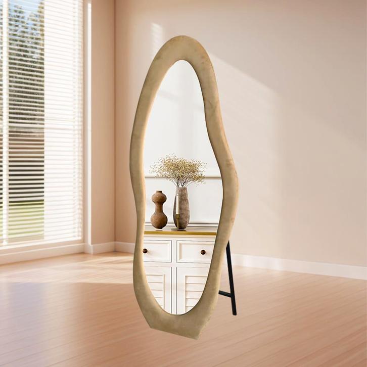 LoXa Passpiegel Velanto Taupe – 160x60 cm – Alleen Staand –, Huis en Inrichting, Woonaccessoires | Spiegels, Ovaal, Nieuw, Verzenden