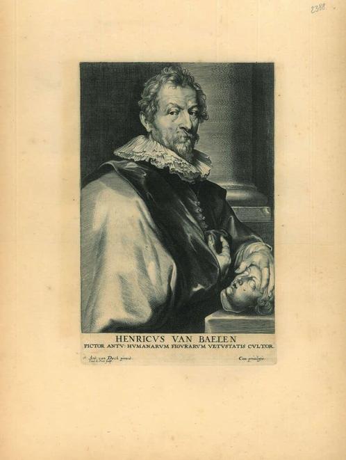 Portrait of Hendrick van Balen the Elder, Antiek en Kunst, Kunst | Etsen en Gravures