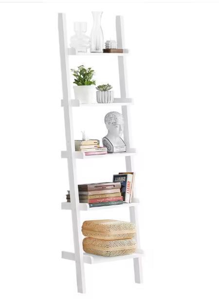 Ladder Boekenkast Wit – 5 Niveaus MDF Wandrek en Rek, Huis en Inrichting, Kasten | Boekenkasten, Nieuw, Verzenden