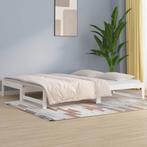 vidaXL Slaapbank uitschuifbaar massief grenenhout wit, 90 cm, Eenpersoons, Verzenden, Wit