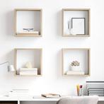 vidaXL Wandschappen kubus 4 st 30x15x30 cm sonoma, Verzenden, Nieuw